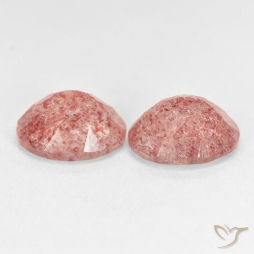 Gemas de Cuarzo fresa Rosado naranja natural de 5.23 ct, Ovalada, Transparente