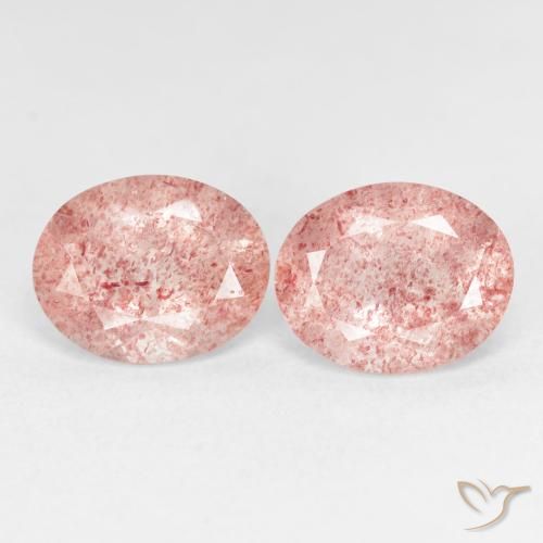 4.88ctw Natural Rosado claro cuarzo fresa, Ovalada, Transparente