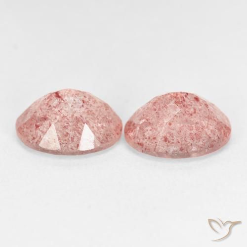 Gemas de Cuarzo fresa Rosado claro natural de 4.88 ct, Ovalada, Transparente