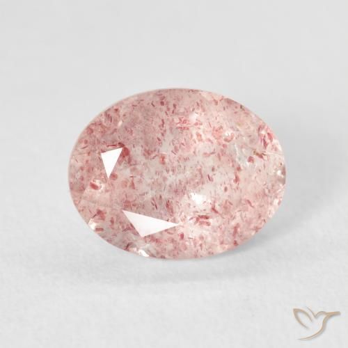 2.74ct Natural Rosado claro cuarzo fresa, Ovalada, Transparente