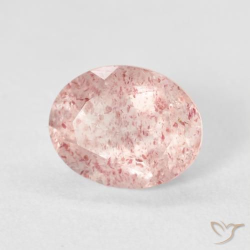 Cuarzo fresa Rosado claro natural de 2.74 ct, Ovalada, Transparente