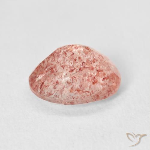 Cuarzo fresa Rosado naranja natural de 2.61 ct, Ovalada, Transparente