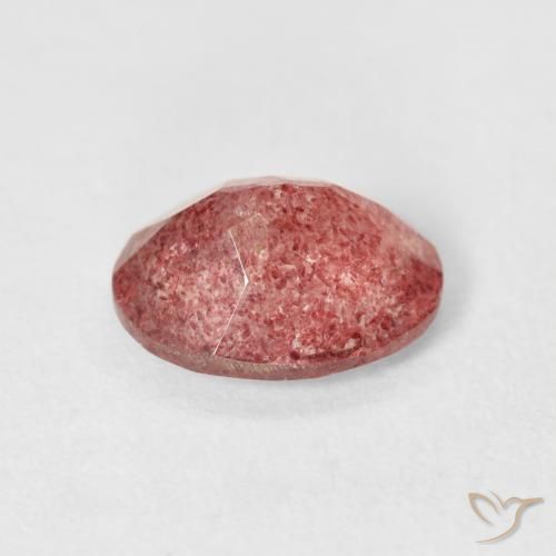 Cuarzo fresa Rosado rojizo natural de 2.20 ct, Ovalada, Transparente