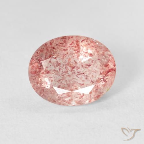 2.71ct Natural Rosado claro cuarzo fresa, Ovalada, Transparente