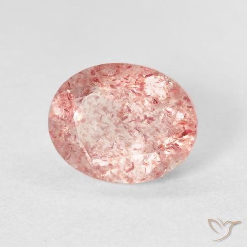 Cuarzo fresa Rosado claro natural de 2.71 ct, Ovalada, Transparente