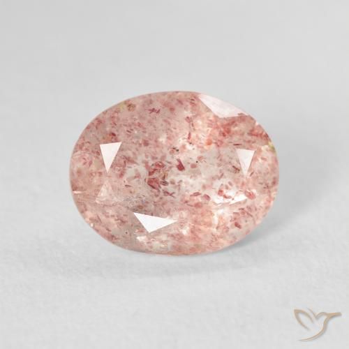 2.51ct Natural Rosado claro cuarzo fresa, Ovalada, Transparente