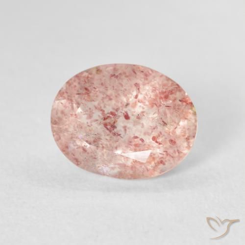 Cuarzo fresa Rosado claro natural de 2.51 ct, Ovalada, Transparente