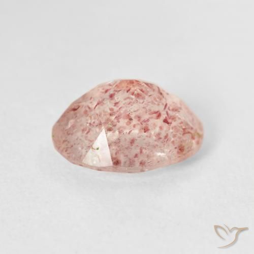 Cuarzo fresa Rosado claro natural de 2.51 ct, Ovalada, Transparente