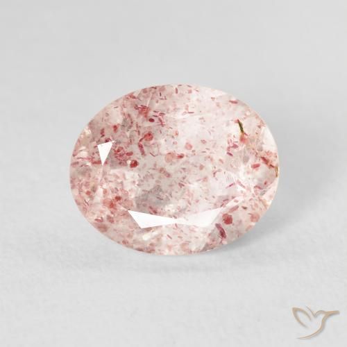 2.65ct Natural Rosado claro cuarzo fresa, Ovalada, Transparente