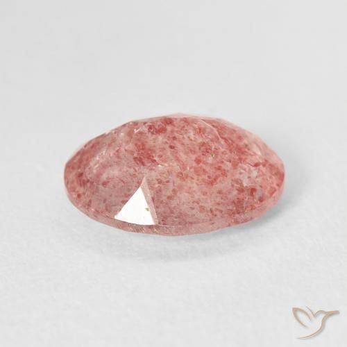 Cuarzo fresa Rosado claro natural de 2.88 ct, Ovalada, Transparente