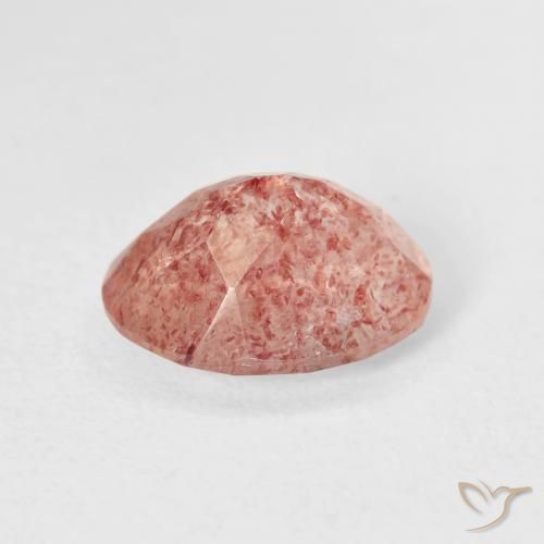 Cuarzo fresa Rosado medio natural de 2.44 ct, Ovalada, Transparente