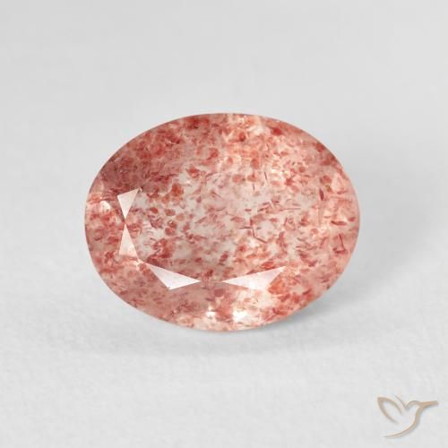 2.30ct Natural Medium Light-Pink Cuarzo fresa, Ovalada, Transparente
