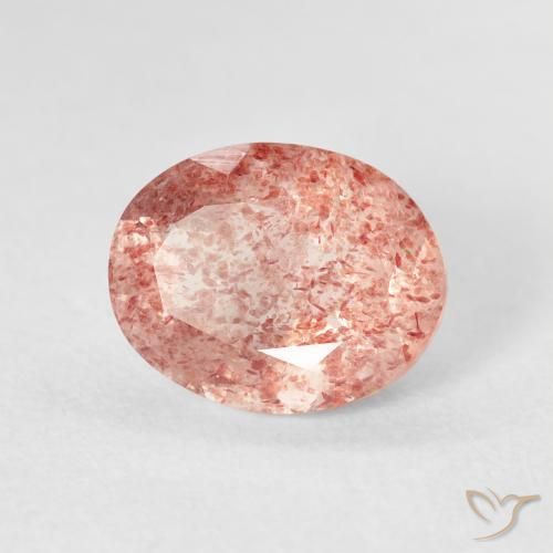Cuarzo fresa Medium Light-Pink natural de 2.30 ct, Ovalada, Transparente