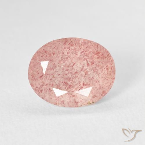 2.66ct Natural Rosado terroso cuarzo fresa, Ovalada, Transparente