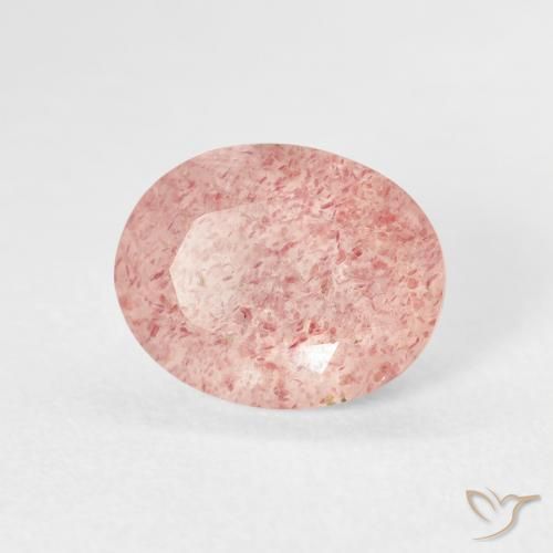 Cuarzo fresa Rosado terroso natural de 2.66 ct, Ovalada, Transparente