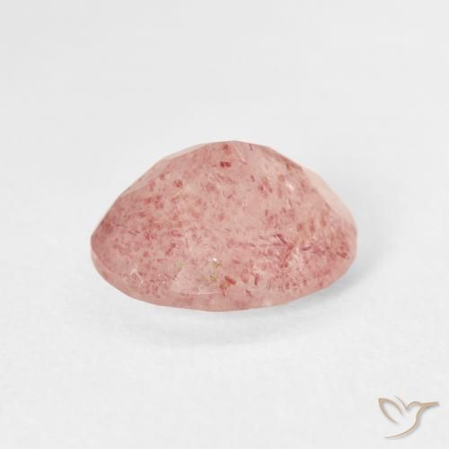 Cuarzo fresa Rosado terroso natural de 2.66 ct, Ovalada, Transparente