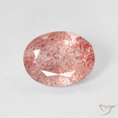 2.44ct Natural Medium Light-Pink cuarzo fresa, Ovalada, Transparente