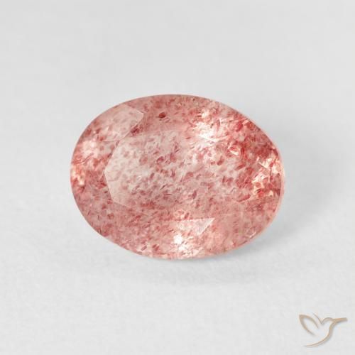 Cuarzo fresa Medium Light-Pink natural de 2.44 ct, Ovalada, Transparente