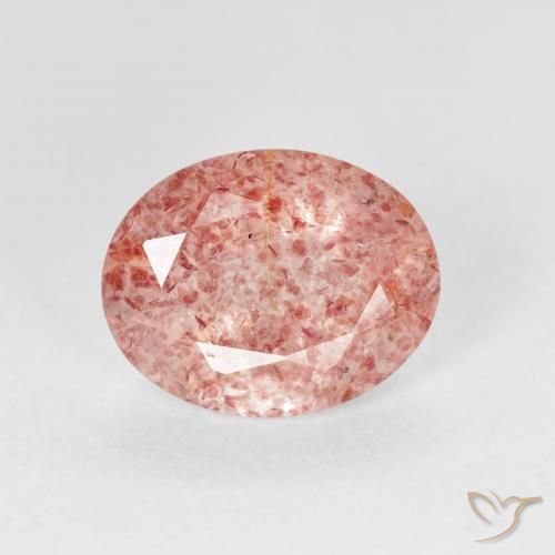 2.29ct Natural Rosado medio cuarzo fresa, Ovalada, Transparente