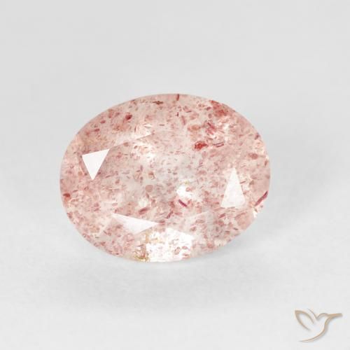 2.73ct Natural Rosado claro cuarzo fresa, Ovalada, Transparente