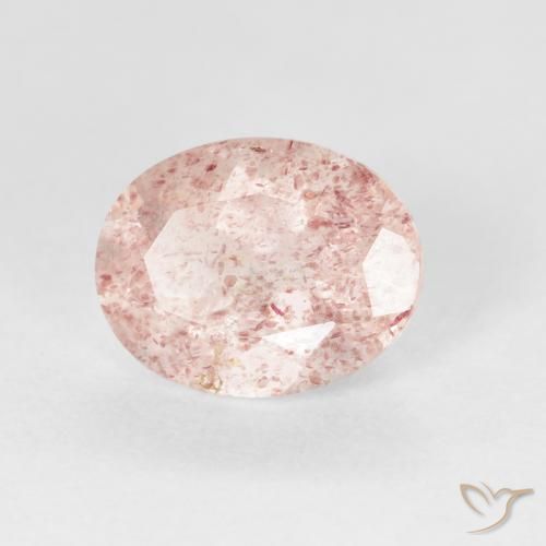Cuarzo fresa Rosado claro natural de 2.73 ct, Ovalada, Transparente