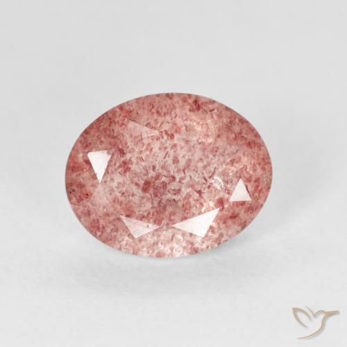 2.28ct Natural Rosado rojizo cuarzo fresa, Ovalada, Transparente