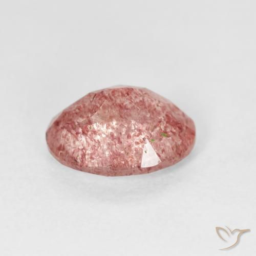 Cuarzo fresa Rosado rojizo natural de 2.28 ct, Ovalada, Transparente