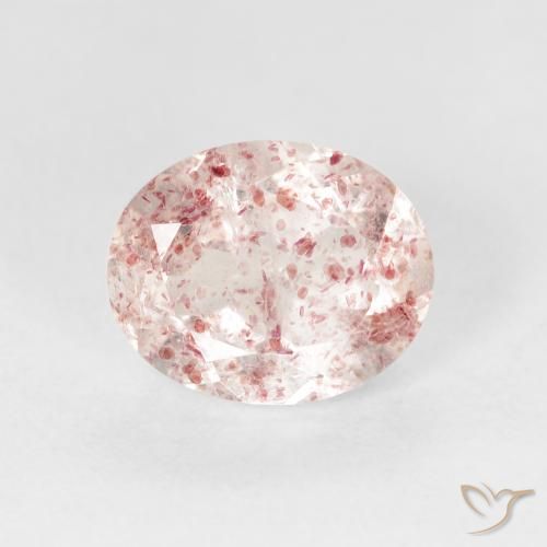 2.70ct Natural Rosado terroso cuarzo fresa, Ovalada, Transparente