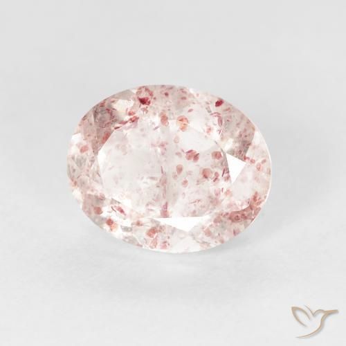 Cuarzo fresa Rosado terroso natural de 2.70 ct, Ovalada, Transparente