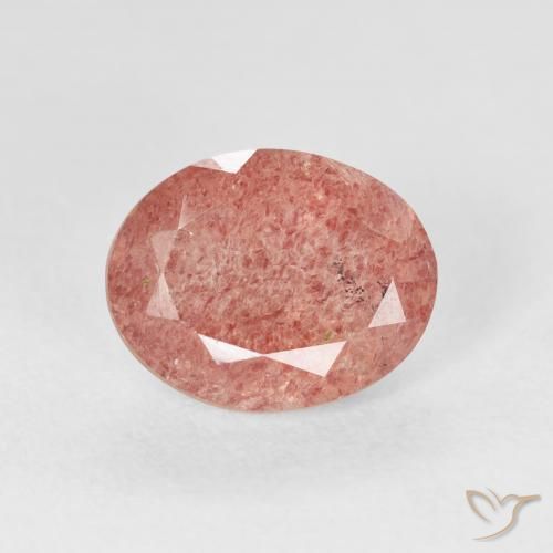 2.68ct Natural Rosado medio cuarzo fresa, Ovalada, Transparente