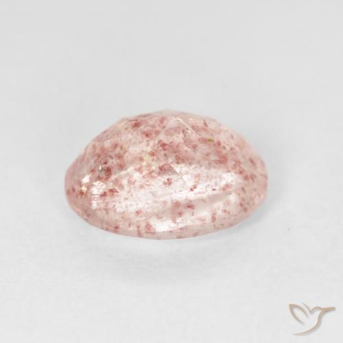 Cuarzo fresa Rosado medio natural de 2.56 ct, Ovalada, Transparente