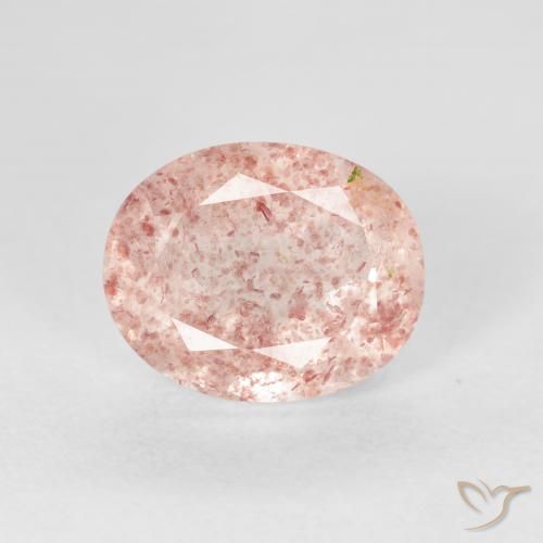 2.76ct Natural Rosado flamingo cuarzo fresa, Ovalada, Transparente