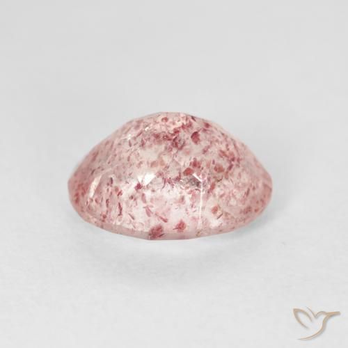 Cuarzo fresa Rosado claro natural de 2.52 ct, Ovalada, Transparente