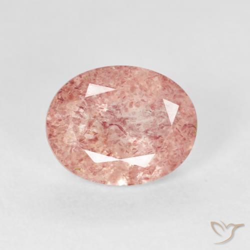 2.73ct Natural Rosado claro cuarzo fresa, Ovalada, Transparente