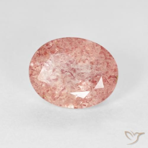 Cuarzo fresa Rosado claro natural de 2.73 ct, Ovalada, Transparente