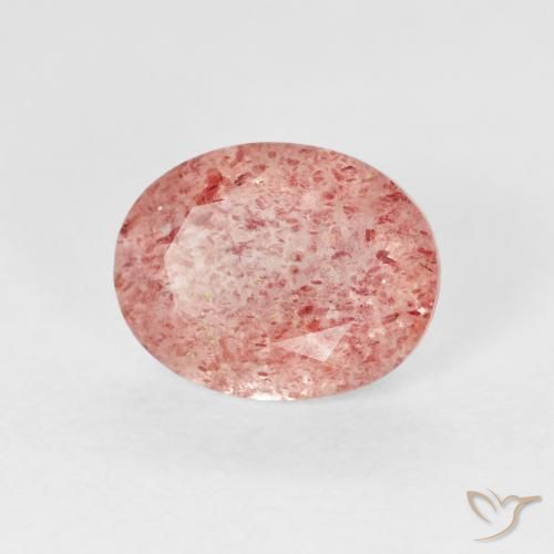 Cuarzo fresa Rosa rosado natural de 2.45 ct, Ovalada, Transparente