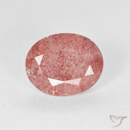 2.39ct Natural Rosado medio cuarzo fresa, Ovalada, Transparente