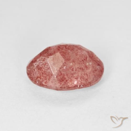 Cuarzo fresa Rosado medio natural de 2.39 ct, Ovalada, Transparente