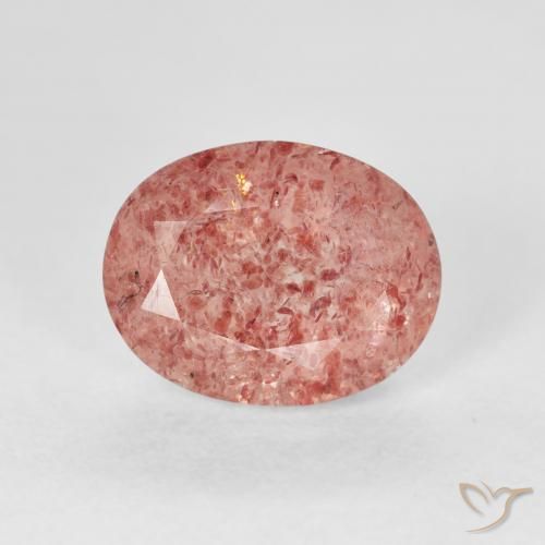 2.98ct Natural Rosa rosado cuarzo fresa, Ovalada, Transparente