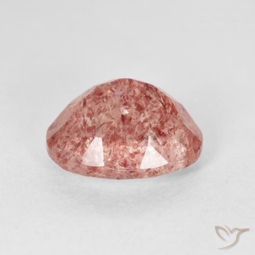 Cuarzo fresa Rosa rosado natural de 2.98 ct, Ovalada, Transparente