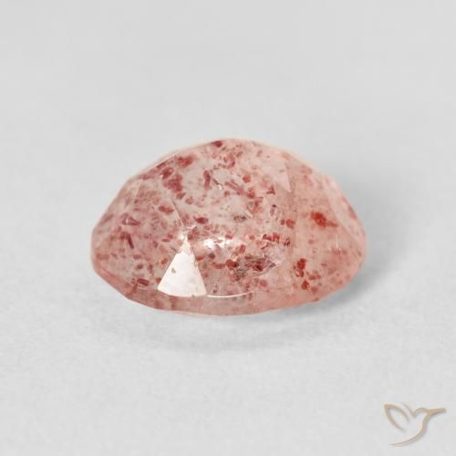 Cuarzo fresa Rosado claro natural de 2.83 ct, Ovalada, Transparente