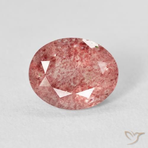 2.43ct Natural Rosado frambuesa Cuarzo fresa, Ovalada, Transparente