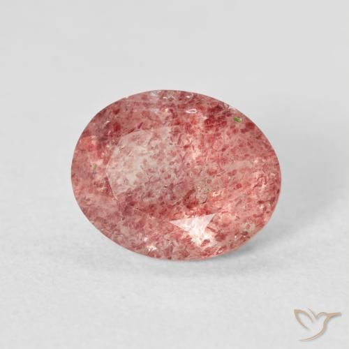 Cuarzo fresa Rosado frambuesa natural de 2.43 ct, Ovalada, Transparente