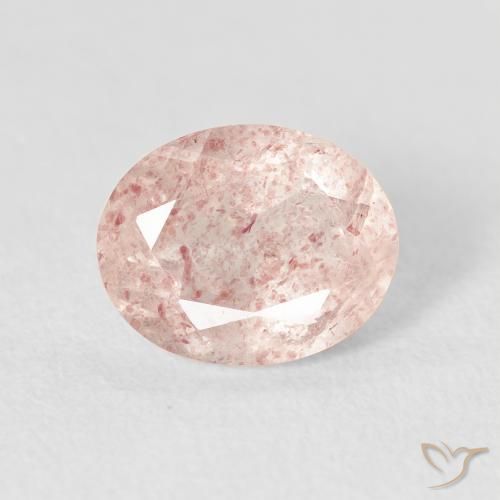 2.59ct Natural Rosado muy claro cuarzo fresa, Ovalada, Transparente