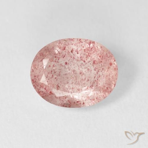 2.69ct Natural Rosado claro cuarzo fresa, Ovalada, Transparente