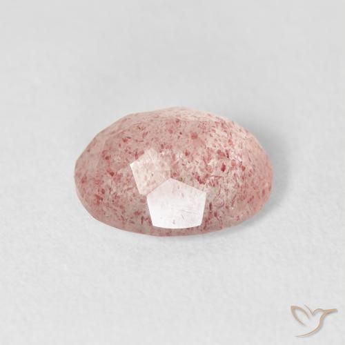 Cuarzo fresa Rosado claro natural de 2.69 ct, Ovalada, Transparente