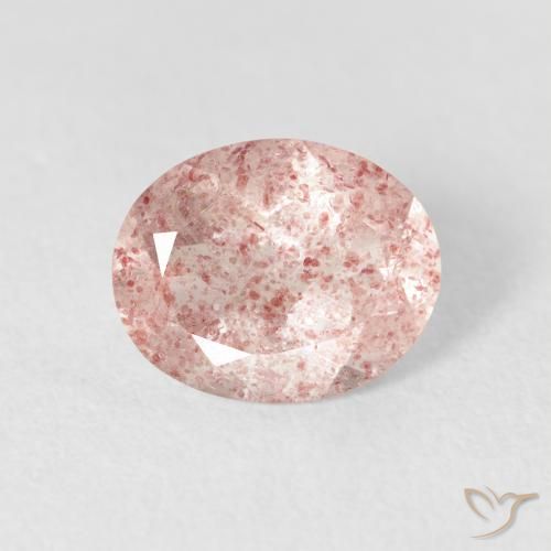 2.10ct Natural Rosado claro cuarzo fresa, Ovalada, Transparente