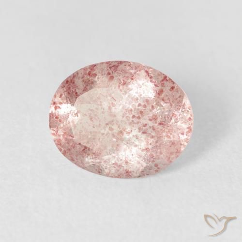 Cuarzo fresa Rosado claro natural de 2.10 ct, Ovalada, Transparente