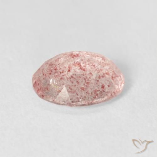 Cuarzo fresa Rosado claro natural de 2.10 ct, Ovalada, Transparente