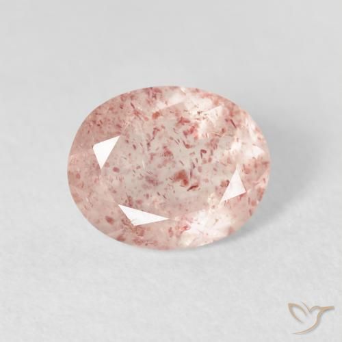 2.57ct Natural Rosado claro cuarzo fresa, Ovalada, Transparente